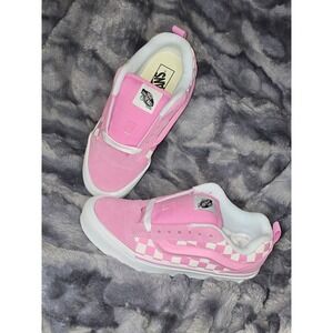 NWB Vans Knu Skool Checkerboard Prism Pink youth Skate Shoes Size 4.5 / 6 womens